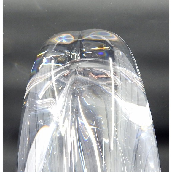 Orrefors Signed Lead Crystal Lobed Glass 8-1/2 Flower Vase #3970, Sweden - Picture 8 of 9